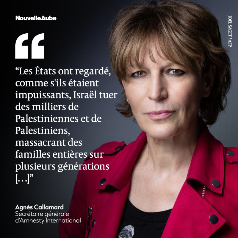 nouvelleaubefr's tweet photo. La secrétaire générale d’Amnesty International, Agnès #Callamard, a dénoncé le #génocide israélien à #Gaza, dénonçant l’inaction des États face à la destruction systématique de la population palestinienne, dans le rapport annuel de l’organisation.