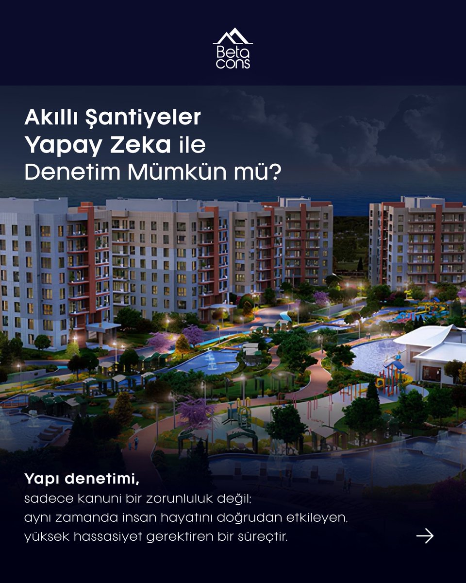 BetaCons's tweet photo. 🔍 Yapı Denetiminde Yeni Dönem: Yapay Zeka ile Akıllı Şantiyeler
Betacons olarak dijital dönüşümü sadece izlemiyor, onun parçası oluyoruz.

👉 Tüm detaylar blog yazımızda!

https://t.co/sI2kLT8svM

#Betacons #AkıllıŞantiye #YapayZeka #İnşaatTeknolojileri #YapıDenetimi https://t.co/Iqeqbon0S3