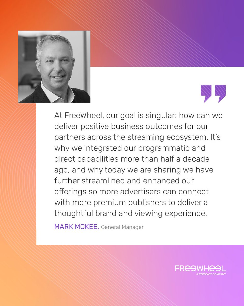 FreeWheel, A Comcast Company (@freewheel) on Twitter photo We've introduced new tools to simplify streaming advertising for brands and publishers.
The FreeWheel Streaming Hub further unifies capabilities to increase transparency across the programmatic ecosystem.
Learn more on <a href="/adexchanger/">AdExchanger</a>: adexchanger.com/publishers/fre… We've introduced new tools to simplify streaming advertising for brands and publishers.
The FreeWheel Streaming Hub further unifies capabilities to increase transparency across the programmatic ecosystem.
Learn more on <a href="/adexchanger/">AdExchanger</a>: adexchanger.com/publishers/fre…