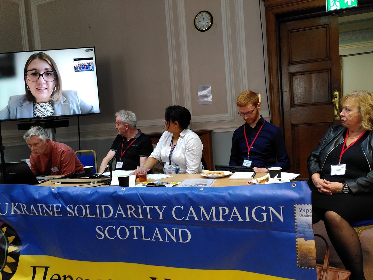 At yesterday's <a href="/ScottishTUC/">STUC</a> fringe meeting - inc <a href="/IvannaFPU/">Ivanna Khrapko</a> of <a href="/of_unions/">Federation of Trade Unions of Ukraine</a>, <a href="/Ross_Greer/">Ross Greer</a>, and <a href="/cmcanea/">Christina McAnea</a> of <a href="/unisontheunion/">UNISON - UK's largest union</a> 

<a href="/USCScotland/">Ukraine Solidarity Campaign Scotland</a> 

#StandWithUkraine