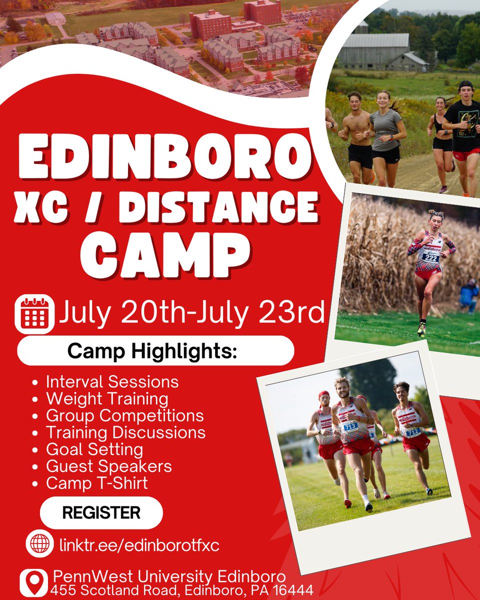 Camp Registration is Live! 

Click the link in below for more information and to register for our cross country camp! 

linktr.ee/edinborotfxc

#borobuilt #fearthekilt