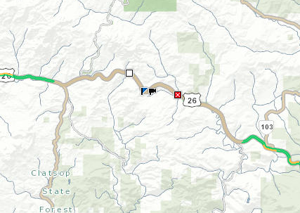 #pdxtraffic Heading to (or from) the coast this morning? Crash has closed U.S. 26 about 4 miles west of Elsie.