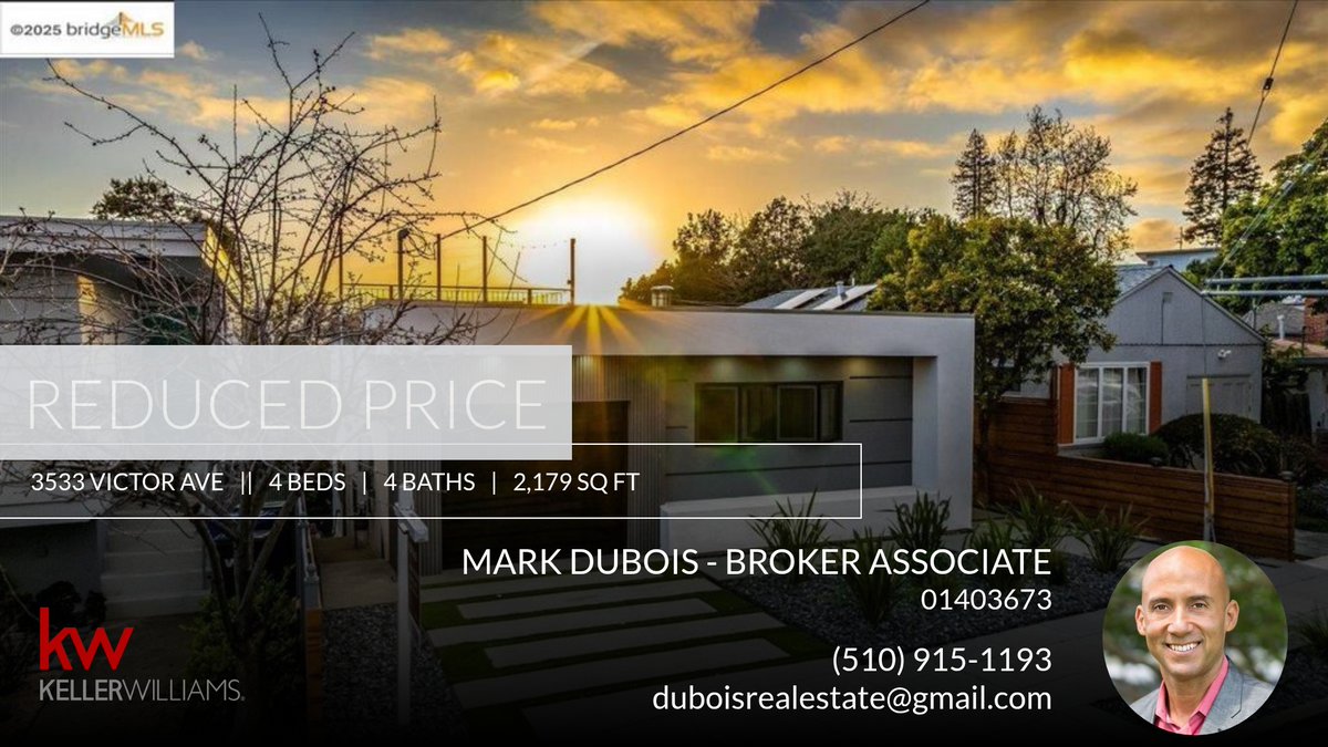DuBoisRealEstat's tweet photo. 📍 Reduced Price 📍 This recently reduced home at 3533 Victor Ave in Oakland won't last long, so, don't wait to set up a showing! Reach out here or at (510) 915-1193 for more information! https://t.co/Gmpp2TzEQr https://t.co/dndQE9Ue0u
