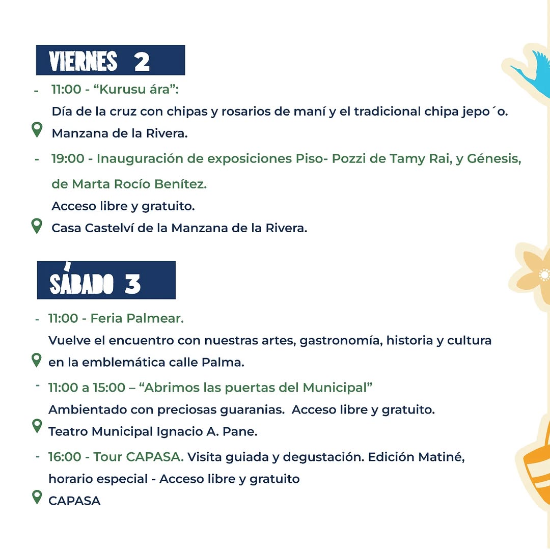 📢 ¡Agenda cultural de #AsuCulturaYTurismo! ✨

🩰Danza, 🎶 Música y ✨Feria te esperan para disfrutar lo mejor de la cultura y el turismo en Asunción. 🌟

📍 Consultá la agenda completa y planificá tu semana con nosotros. 🎟️📲 ¡No te lo pierdas!
#Cultura #Turismo #Asunción