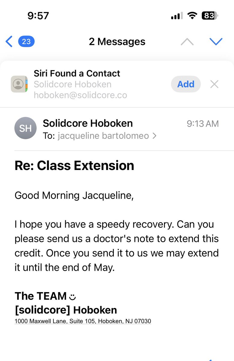 Asked my local <a href="/solidcorestudio/">[solidcore]</a> if they could extend the expiration date for a class I purchased after starting IVF treatments and this was their response.  Shame on you. Where is the sensitivity? And for four weeks?  Keep the class, you lost a client.