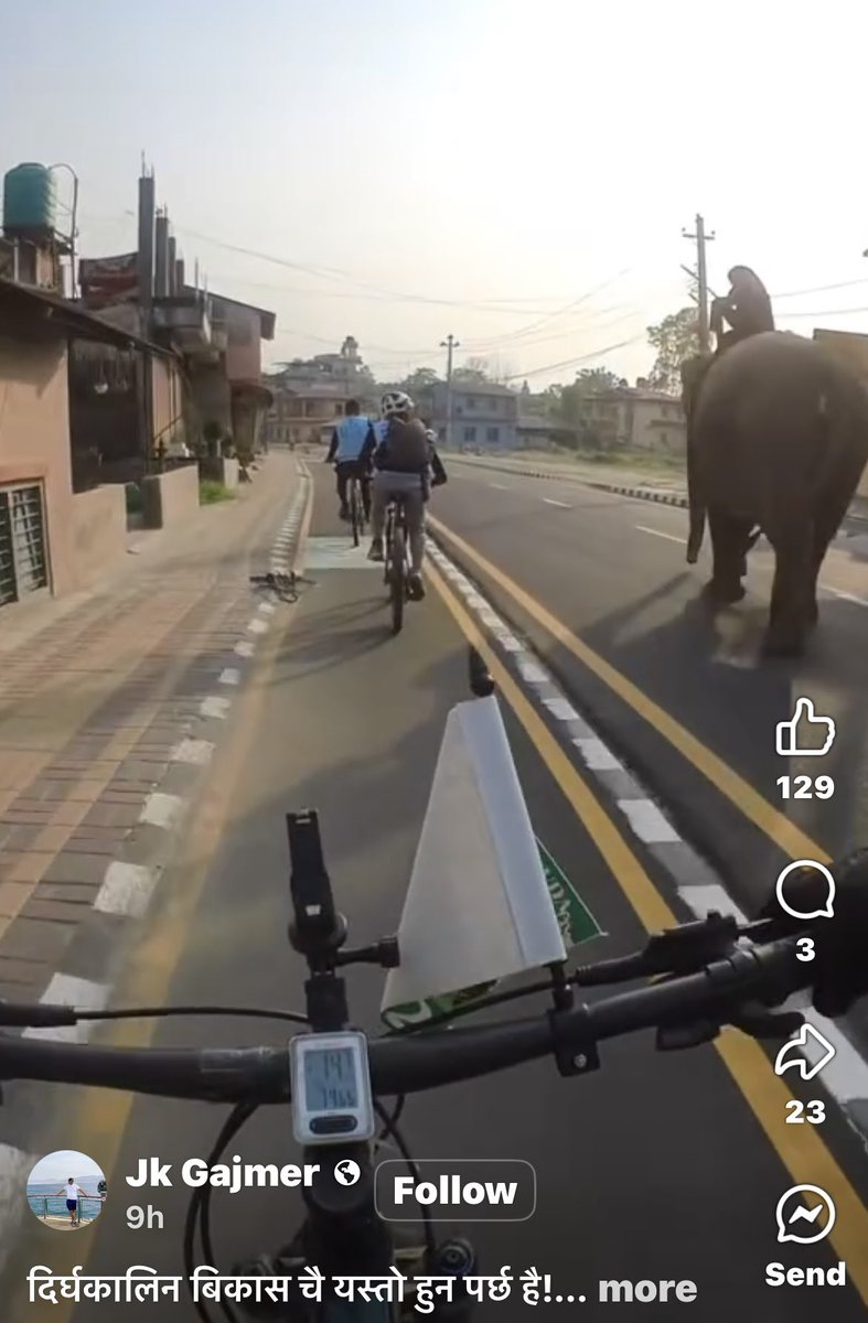 BhushanTuladhar's tweet image. Nice to see #BicycleLane in #Sauraha, Nepal 
Source: JK Gajmer’s FB post
