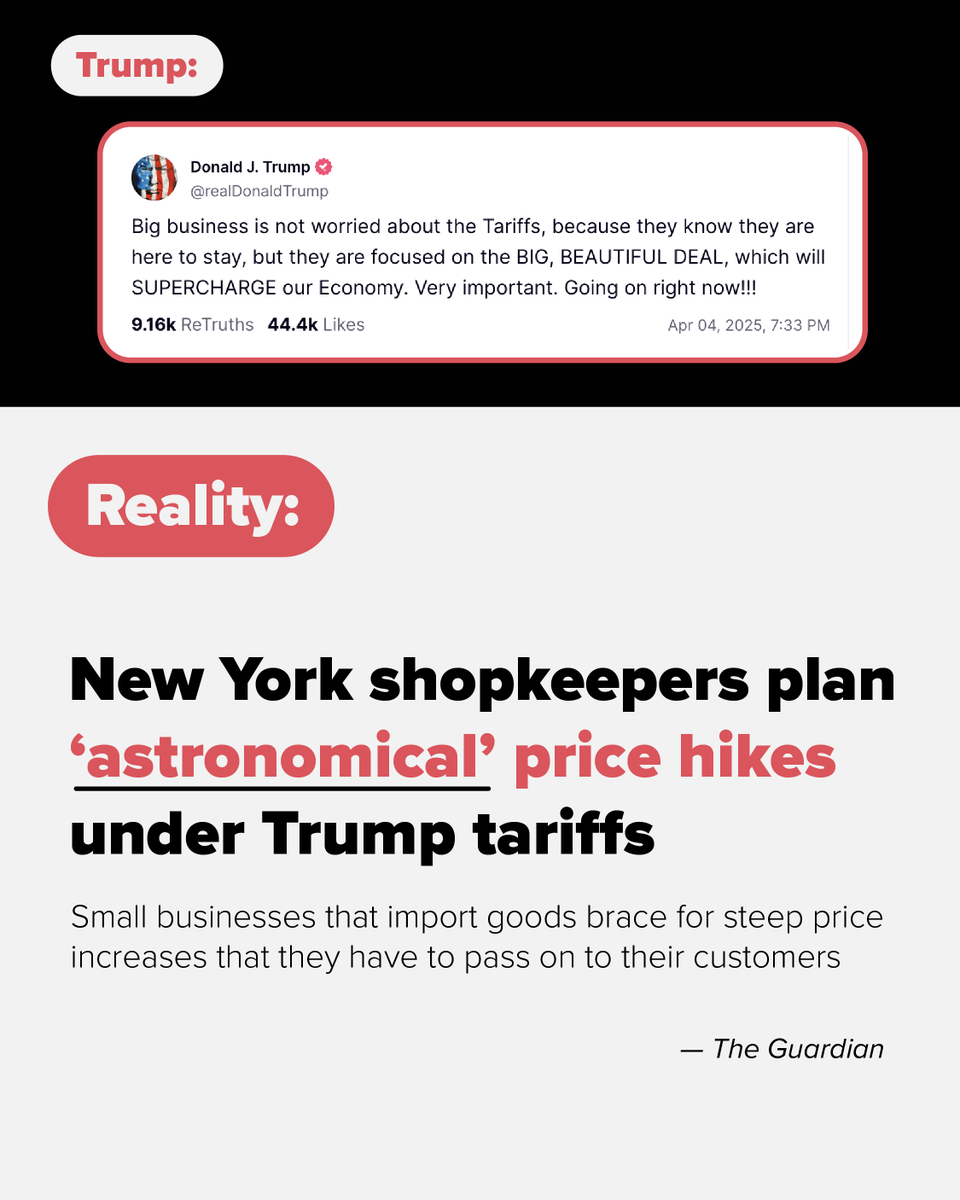 GovKathyHochul's tweet photo. Here in New York, government works for the people. 

100 days into Trump’s presidency, it’s clear: His actions are hurting New Yorkers. 

While I’m giving middle class families tax cuts and inflation refund checks, Trump’s policies are making life more expensive. https://t.co/B7FeT2CEOP