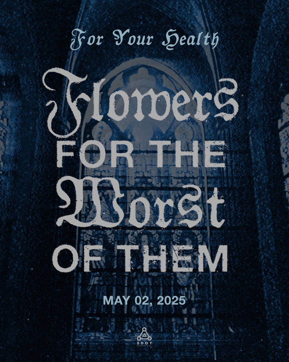 We’re excited to announce the latest single from <a href="/foryourhealthoh/">for your health 🖤</a>, Flowers For The Worst Of Them, will drop this Friday, May 2nd. You can presave the single at go.mhe.fm/FYH_flowersfor…. Also, preorder items are still available via store.3dotrecordings.com
