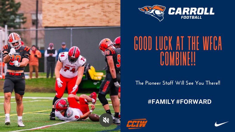 Thank you <a href="/CoachJCase/">Jaxon Case</a> and the Pioneers family for the good luck at the WFCA Combine. I am exiting and ready to perform!🔥🔥🔥#FAMILY