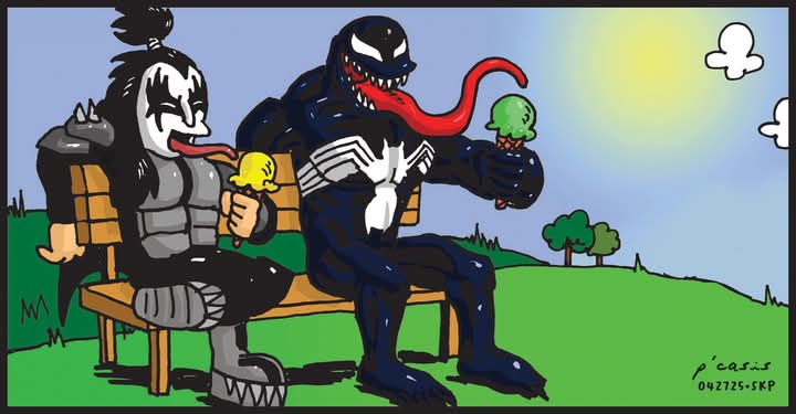 cartoonbypcasis's tweet photo. 👅
#potpourri #cartoonbypcasis #pcasis #manilabulletin #sundaycomics #mbcomics #comicstrip #comics #komiks #anginit #kissband #venom https://t.co/a3KrUTCBRs