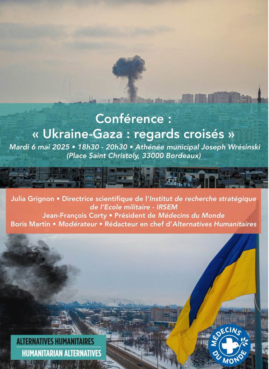 Jean-françois Corty (@jfcorty) on Twitter photo #Gaza #Ukraine Regards croisés conférence à #Bordeaux! #alternativeshumanitaires <a href="/MdM_France/">Médecins du Monde</a> <a href="/IRSEM1/">IRSEM</a> <a href="/jlgrgn/">Julia Grignon - en test sur @jlgrgn.bsky.social</a> #Gaza #Ukraine Regards croisés conférence à #Bordeaux! #alternativeshumanitaires <a href="/MdM_France/">Médecins du Monde</a> <a href="/IRSEM1/">IRSEM</a> <a href="/jlgrgn/">Julia Grignon - en test sur @jlgrgn.bsky.social</a>