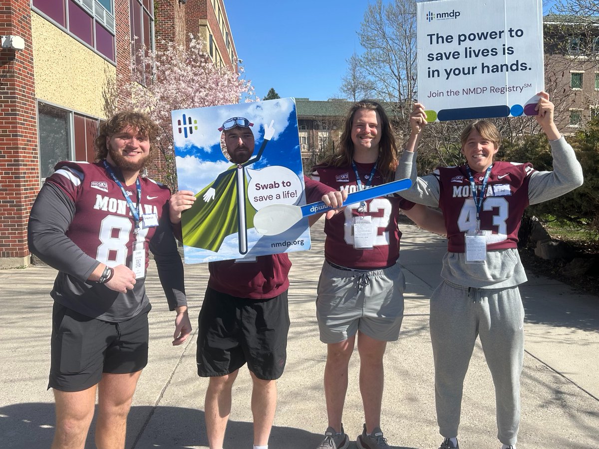 Montana Griz Football (@montanagrizfb) on Twitter photo ๐จ๐๐๐ฐ ๐๐๐๐จ๐ซ๐๐จ
Thanks to your help Griz Nation, we signed up ๐๐๐ new potential life savers to the <a href="/nmdp_org/">NMDP</a> registry, that's the most in <a href="/umontana/">University of Montana</a> history and the most of any program in the Northwest this year! ๐
Thank you!
#GoGriz x <a href="/TalleyBoneMarro/">Andy Talley Bone Marrow Foundation</a> ๐จ๐๐๐ฐ ๐๐๐๐จ๐ซ๐๐จ
Thanks to your help Griz Nation, we signed up ๐๐๐ new potential life savers to the <a href="/nmdp_org/">NMDP</a> registry, that's the most in <a href="/umontana/">University of Montana</a> history and the most of any program in the Northwest this year! ๐
Thank you!
#GoGriz x <a href="/TalleyBoneMarro/">Andy Talley Bone Marrow Foundation</a>