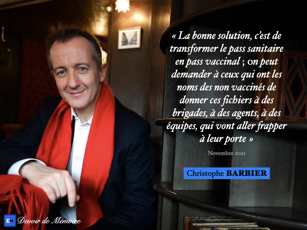 🔴 DEVOIR DE MÉMOIRE

Christophe Barbier, ancien directeur de la rédaction de L'Express et éditorialiste pour BFM.

👉 Lien de vérification
t.me/Ni_Oubli_Ni_Pa…