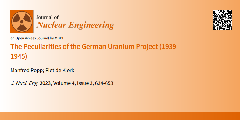 📢Check  our manuscript from September 2023 "The Peculiarities of the German Uranium Project (1939-1945)" at: mdpi.com/2673-4362/4/3/…