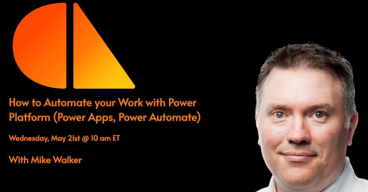 ObjectSharp's tweet image. Learn How to Automate your Work with Power Platform (Power Apps, Power Automate) with Mike Walker during our webinar on May 21st.
Registration and Agenda: events.teams.microsoft.com/event/6e9d1639…
#PowerPlatform #PowerApps #AI #PowerAutomate