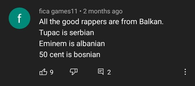 KokichiBoner's tweet photo. @gl00mdweller this reminds me of that one post that's like "all great rappers are from the balkans" https://t.co/layKHHIoia