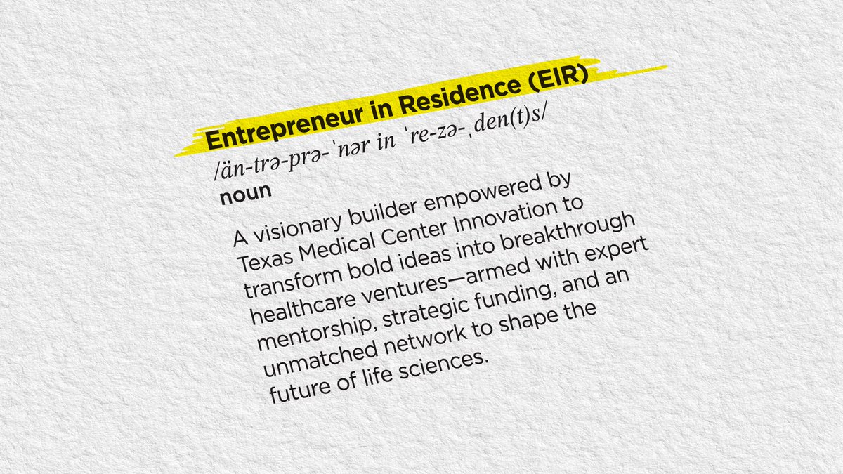 TMCInnovation's tweet image. At TMC Innovation, we don’t just support entrepreneurs—we build companies. Our EIR role offers the resources, mentorship, and network needed to turn ideas into market-ready solutions. Ready to build the future of healthcare?
Read more: tmc.edu/wp-admin/post.…