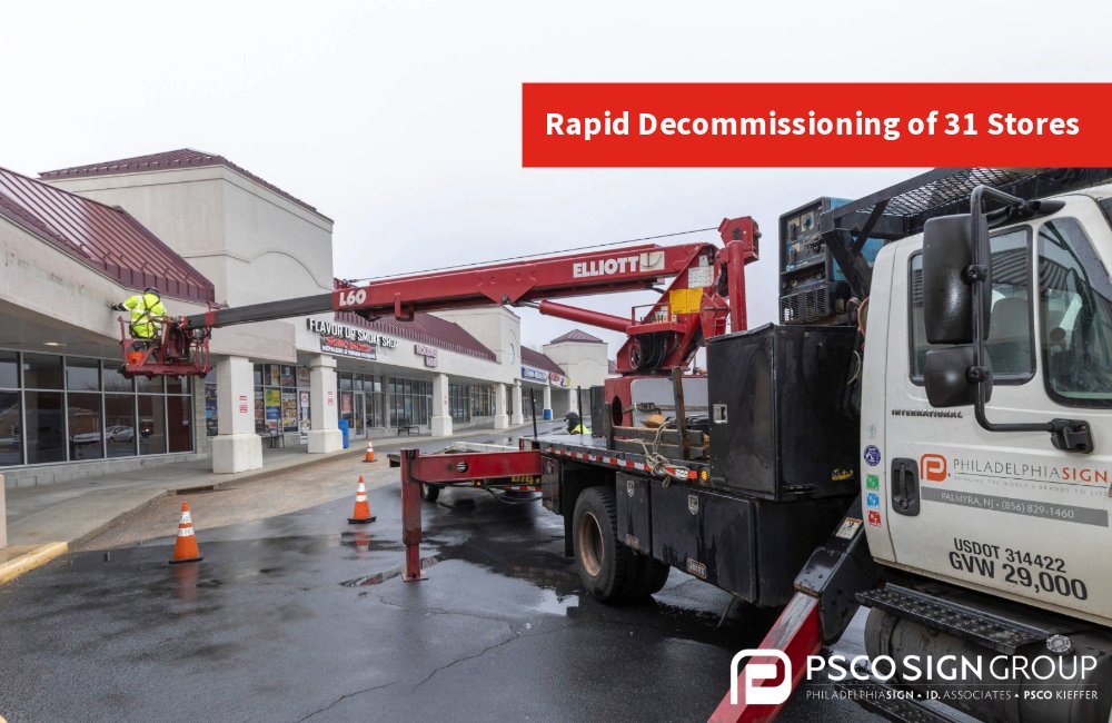 pscosigngroup's tweet image. 🚀One week, 31 storefronts! 
 
Our Maintenance and Lighting Division recently completed a decommissioning project across multiple markets. Learn more: bit.ly/42wNizo

#Decommissions #SignRemoval #RetailProjects #MaintenanceandLighting #NationalSignCompany #PSCOSignGroup