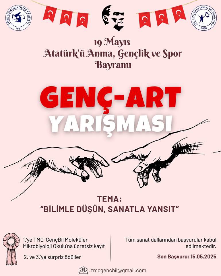 Türk Mikrobiyoloji Cemiyeti (@tmc_online_) on Twitter photo Yarışmaya başvurular 15 Mayıs 2025 tarihine kadar tmcgencbil@gmail.com adresine yapılabilecektir. Yarışma sonuçlarımız 19 Mayıs 2025 tarihinde açıklanacaktır. Yarışmaya başvurular 15 Mayıs 2025 tarihine kadar tmcgencbil@gmail.com adresine yapılabilecektir. Yarışma sonuçlarımız 19 Mayıs 2025 tarihinde açıklanacaktır.