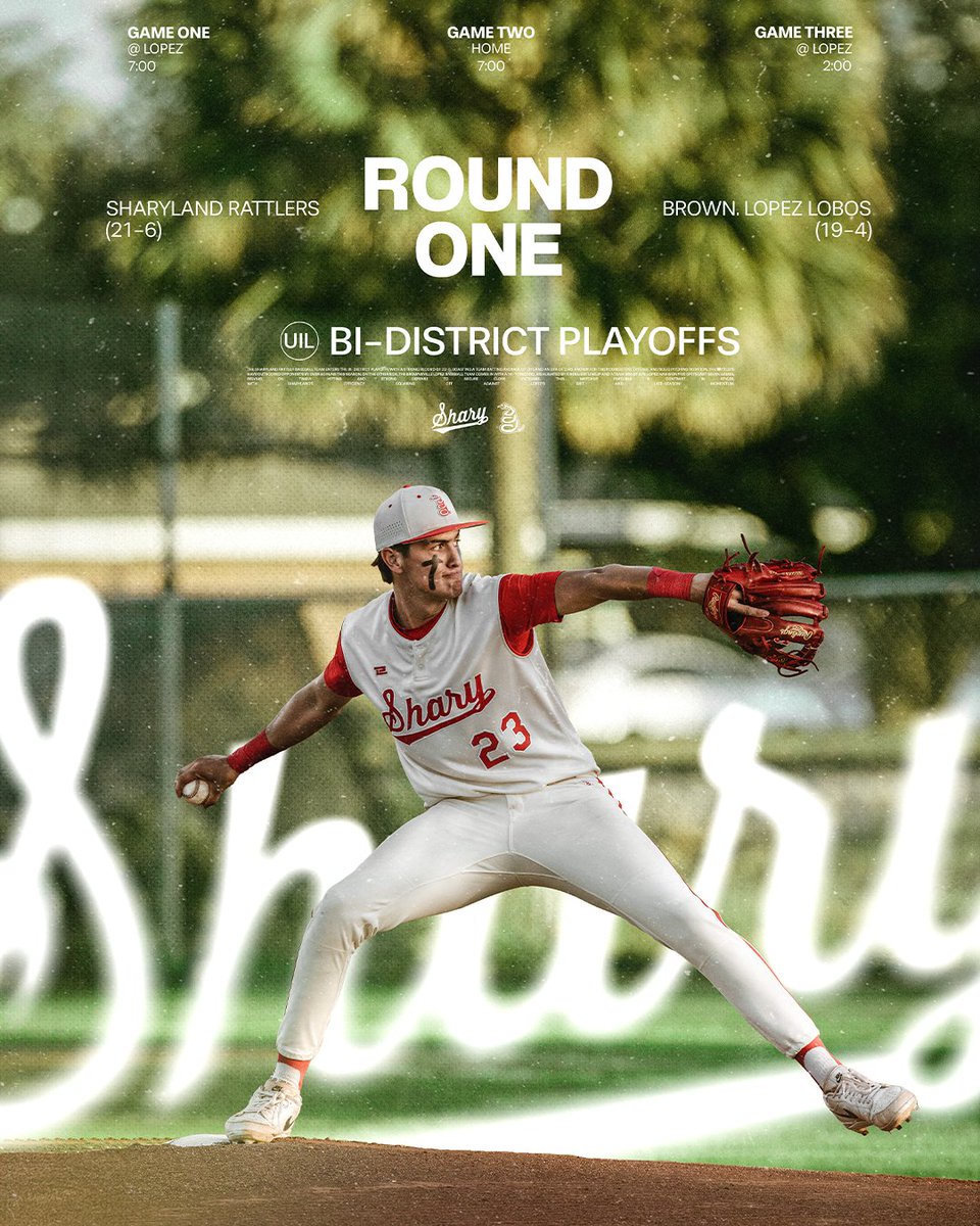 Sharyland vs Brownsville Lopez Bi-District Schedule: 
Thursday @ Lopez 7:00 pm 
Friday @ Shary 7:00 pm 
Saturday @ Lopez 2:00 pm