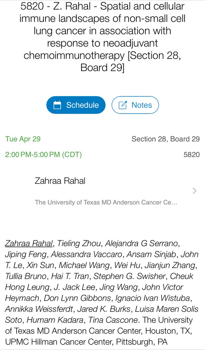 Zahraa Rahal (@zahraarahal) on Twitter photo More exciting science from our lab and the #CasconeLab! Catch our poster on spatial & cellular immune landscapes in lung cancer and therapy response: today 2–5 PM, Section 28, Board 29. A chance to meet THE <a href="/humam_kadara/">Humam Kadara</a> and get inspired! #AACR25 More exciting science from our lab and the #CasconeLab! Catch our poster on spatial & cellular immune landscapes in lung cancer and therapy response: today 2–5 PM, Section 28, Board 29. A chance to meet THE <a href="/humam_kadara/">Humam Kadara</a> and get inspired! #AACR25