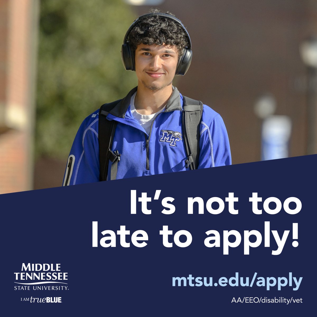 It's not too late to apply! bit.ly/mtsuitsnottool… #mtsu #trueBLUE #findYOURblue