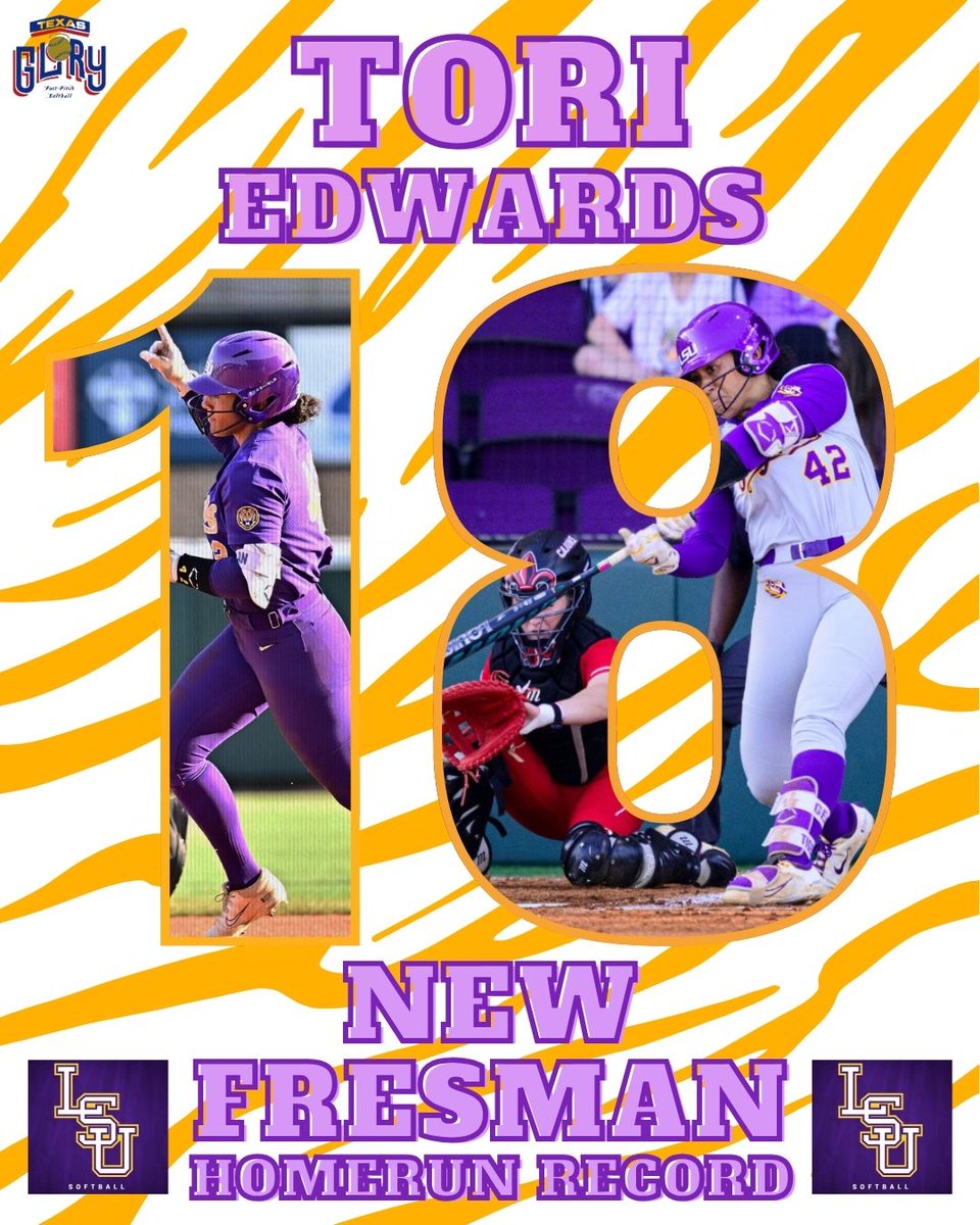 Texas Glory (@texasglory) on Twitter photo Tori Edwards ('23, FM Marcus) sets the LSU Freshman HR record. lsusports.net/news/2025/04/2…
@texasglory <a href="/marcus_softball/">Marcus HS Softball</a> Tori Edwards ('23, FM Marcus) sets the LSU Freshman HR record. lsusports.net/news/2025/04/2…
@texasglory <a href="/marcus_softball/">Marcus HS Softball</a>