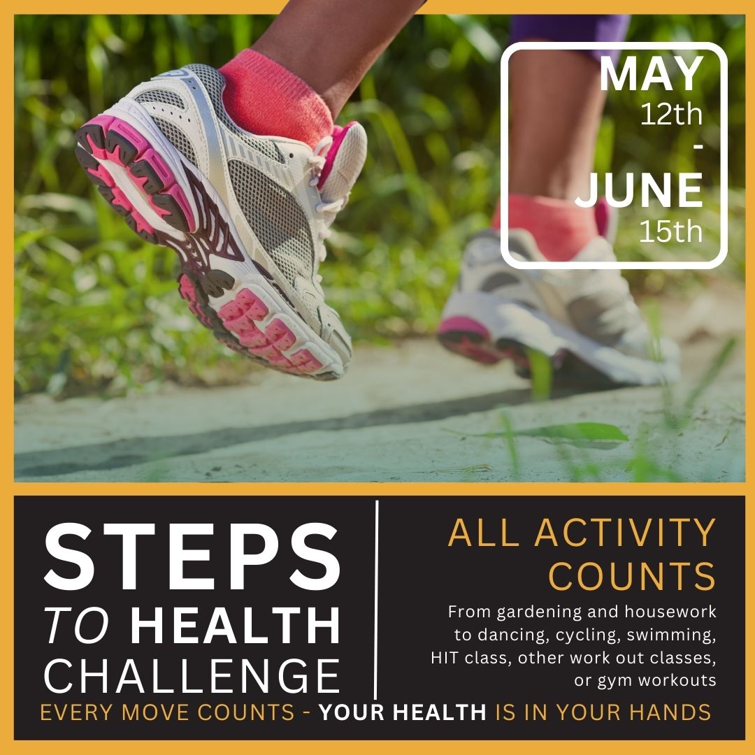 Priscilla1Lynch's tweet photo. Calling all steppers! 📢- #StepstoHealth campaign returns, encouraging staff to improve their physical & mental health. The challenge takes place for 5 weeks, from May 12 & finishes on June 15, registration is now open & closes May 3. 📷Visit https://t.co/FkoPIGnVtk for more info https://t.co/ukLmSqSuXU