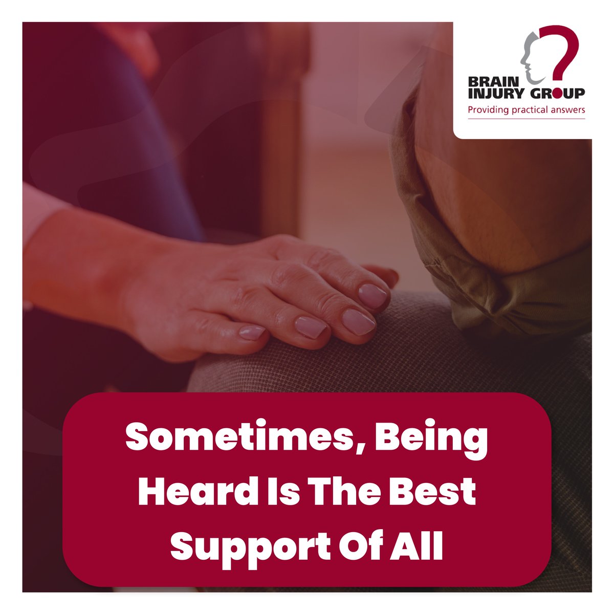 After a brain injury, it can feel like no one truly understands. 

We listen and we help.

Whether you need guidance, rehab connections, or just someone to talk things through with, we’re here.

🌐 braininjurygroup.co.uk

#BrainInjurySupport #YouAreNotAlone #CompassionMatters