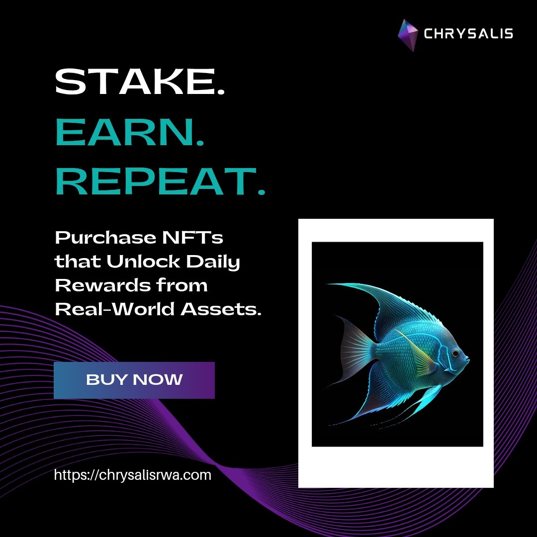 Where purpose meets technology.
Earn smarter. Create real-world impact.

Join the movement: chrysalisrwa.com

#Web3 #TokenizedImpact #PassiveEarning #RealWorldAssets #Chrysalis
