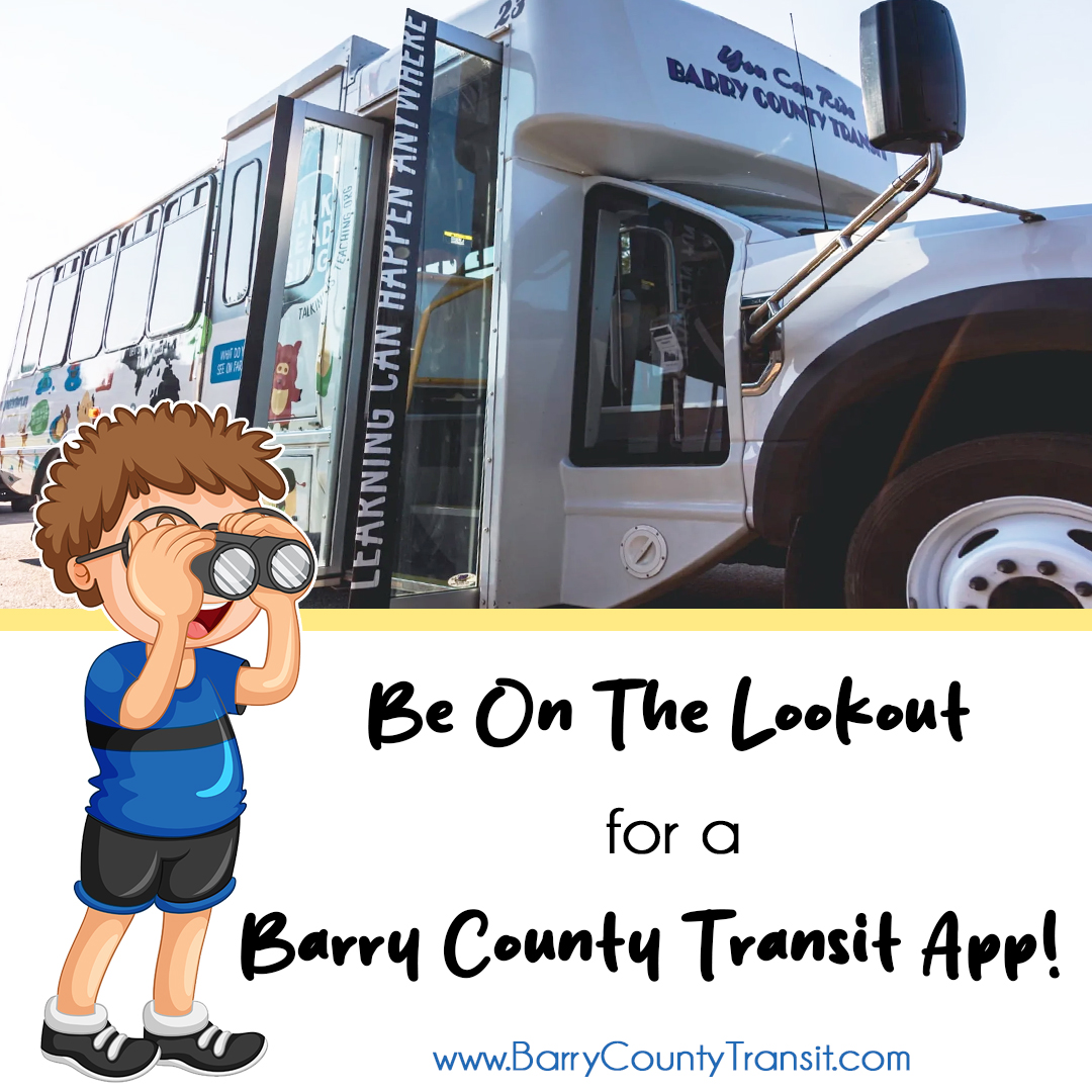 BarryCoTransit's tweet image. Be on the lookout for a new ap coming soon to improve the rider experience! Riders will be able to schedule, check on and cancel their rides as well as receive notifications from BCT and the drivers to remind them of their upcoming rides.  
 - mailchi.mp/6154dd0d0162/2…