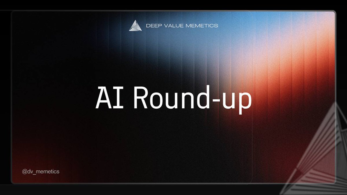 Deep Value Memetics (@dv_memetics) on Twitter photo AI Round-up | April 29th
*Join our Research Alpha Group for the FULL AI project summary, including $Aixbt, $Eliza, $Dark, $Jos, $Ava and recently launched tokens.
Executive Summary:
The AI market cap increased by 3% to $9b, as reported by <a href="/cookiedotfun/">Cookie DAO 🍪</a>. AI tokens continue to AI Round-up | April 29th
*Join our Research Alpha Group for the FULL AI project summary, including $Aixbt, $Eliza, $Dark, $Jos, $Ava and recently launched tokens.
Executive Summary:
The AI market cap increased by 3% to $9b, as reported by <a href="/cookiedotfun/">Cookie DAO 🍪</a>. AI tokens continue to