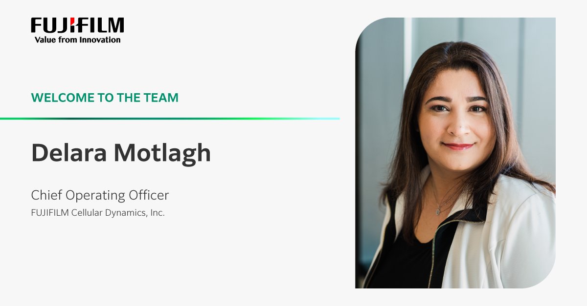 Fujifilm (@fujifilmus) on Twitter photo 🎉Exciting #leadership update from our colleagues at <a href="/CellDynamics/">Fujifilm Cellular Dynamics</a>!
We’re thrilled to welcome Delara Motlagh as the new Chief Operating Officer.
As FUJIFILM Cellular Dynamics continues to lead the way in iPSC technologies and #celltherapy CDMO innovation, we're thrilled to 🎉Exciting #leadership update from our colleagues at <a href="/CellDynamics/">Fujifilm Cellular Dynamics</a>!
We’re thrilled to welcome Delara Motlagh as the new Chief Operating Officer.
As FUJIFILM Cellular Dynamics continues to lead the way in iPSC technologies and #celltherapy CDMO innovation, we're thrilled to