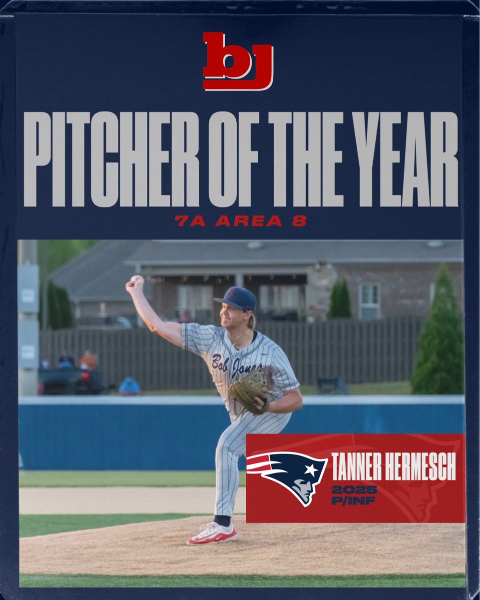 Bob Jones Baseball (@bjhsbaseball) on Twitter photo Congrats to <a href="/Tanner_Hermesch/">Tanner Hermesch</a> on being named Area 8 Pitcher of the Year for the 2nd straight season! Congrats to <a href="/Tanner_Hermesch/">Tanner Hermesch</a> on being named Area 8 Pitcher of the Year for the 2nd straight season!