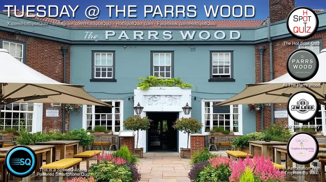 HotSpotQuiz's tweet image. It&apos;s TUESDAY 29th APRIL which means it&apos;s - @TheParrsWood @HotSpotQuiz Night Powered by #SpeedQuizzing 🎤🤩👉📲

Every Tuesday from 7:30pm you&apos;re invited you all to join us on our FREE to PLAY Hot Spot Quiz. It&apos;s a Smartphone Quiz that offers out PRIZES for 1st 2nd 3rd 5th and…