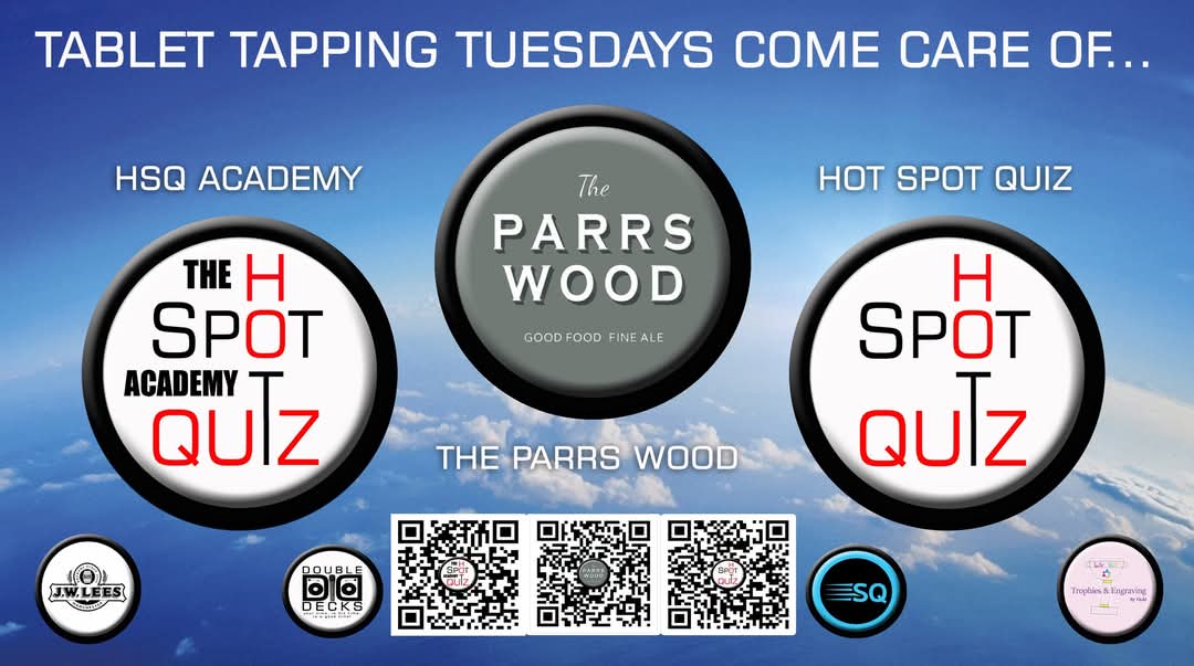 HotSpotQuiz's tweet image. It&apos;s TUESDAY 29th APRIL which means it&apos;s - @TheParrsWood @HotSpotQuiz Night Powered by #SpeedQuizzing 🎤🤩👉📲

Every Tuesday from 7:30pm you&apos;re invited you all to join us on our FREE to PLAY Hot Spot Quiz. It&apos;s a Smartphone Quiz that offers out PRIZES for 1st 2nd 3rd 5th and…