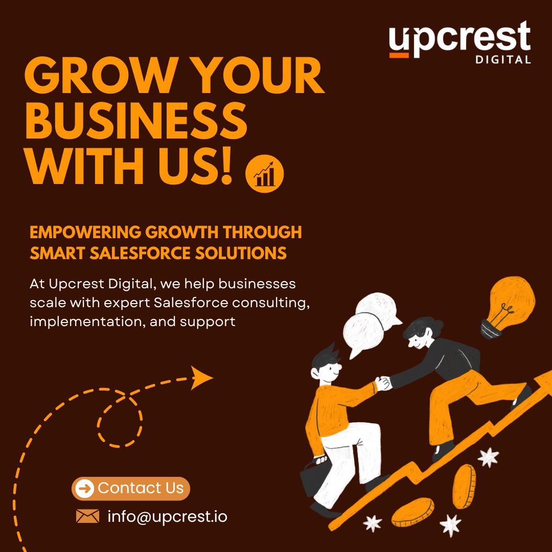 UpcrestDigital's tweet photo. Grow smarter, not harder. 🚀
At Upcrest Digital, we empower businesses with expert Salesforce consulting to streamline operations and fuel growth.
Learn more: https://t.co/0OosZCqJ7i
#Salesforce #BusinessGrowth #CRMExperts #UpcrestDigital #Toronto #Canada #SalesforceConsultants https://t.co/6lcNF7Bzac