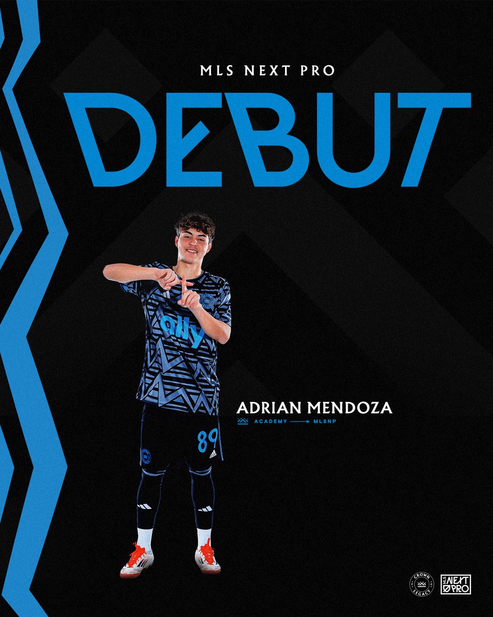 Crown Legacy FC (@crownlegacyfc) on Twitter photo Building his ๐๐๐ ๐๐๐ฒ through the ranks ๐ซ
Congratulations to academy player Adrian Mendoza on making his <a href="/MLSNEXTPRO/">MLS NEXT Pro</a> debut! Building his ๐๐๐ ๐๐๐ฒ through the ranks ๐ซ
Congratulations to academy player Adrian Mendoza on making his <a href="/MLSNEXTPRO/">MLS NEXT Pro</a> debut!