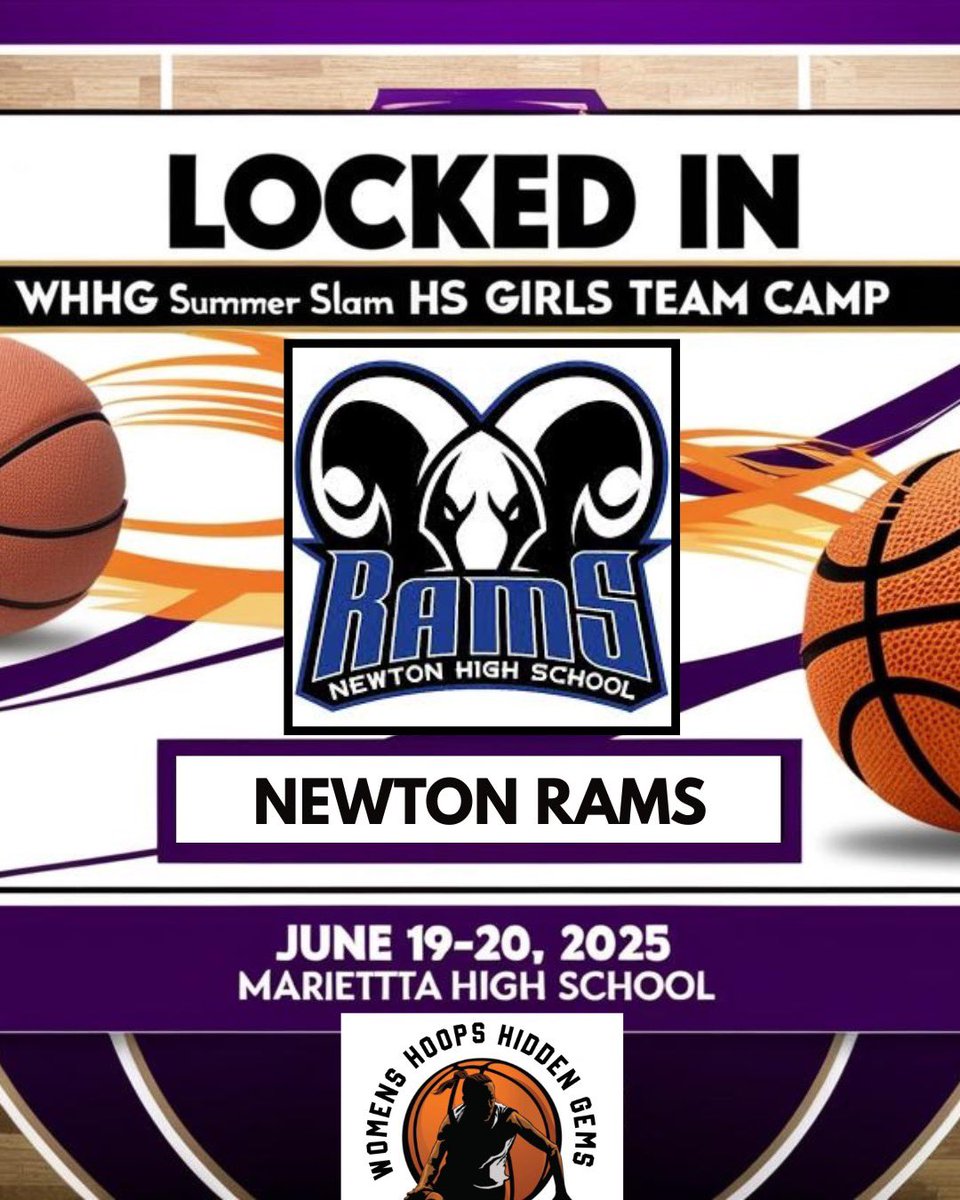 🚨 TEAM LOCKED IN 🚨
​
The Newton Lady Rams are heading to WHHG Summer Slam! 🏀
After an impressive 25–5 season and winning the GHSA 6A State Championship, this powerhouse is ready to showcase their talent on the big stage. ​

📍 June 19–20 | Marietta HS​
📩 DM us to register!