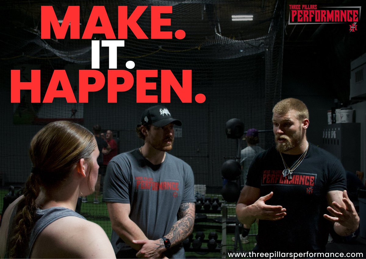 ⚡Want to turn your aspirations into achievements on the field? Make it happen. The path to athletic excellence demands commitment, focus, and a relentless drive to improve. Make it happen. At Three Pillars Performance, we make it happen!