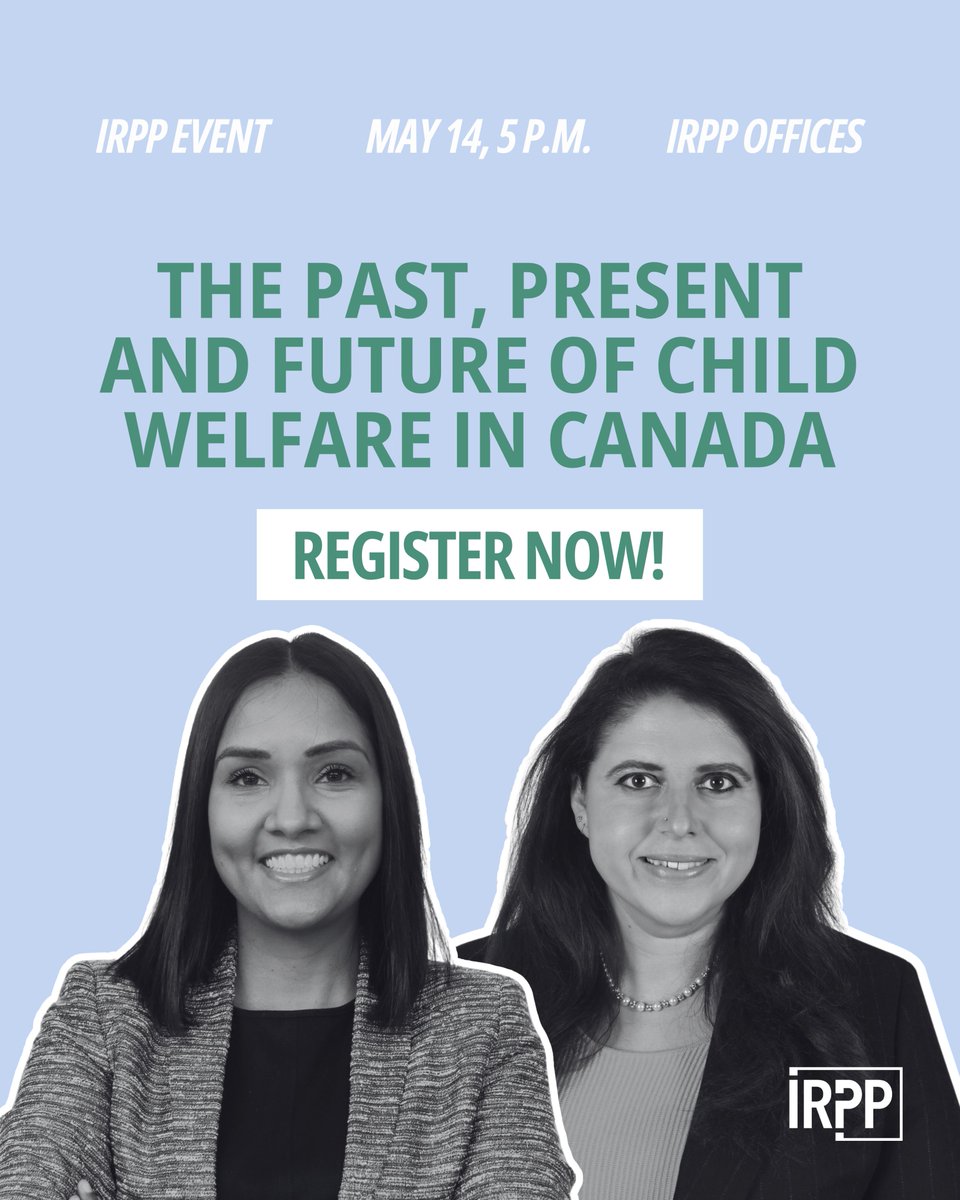 IRPP (@irpp) on Twitter photo Why are racialized & immigrant children overrepresented in child welfare?
Join us May 14 (5–7 p.m.) at our MTL offices for a talk with <a href="/anikaganness/">Anika Ganness, Ph.D.</a> on real-world examples & policy insights to improve the system. Moderated by <a href="/yass_shaimaa/">Shaimaa Yassin</a>
🔗 irpp.org/?p=20538 Why are racialized & immigrant children overrepresented in child welfare?
Join us May 14 (5–7 p.m.) at our MTL offices for a talk with <a href="/anikaganness/">Anika Ganness, Ph.D.</a> on real-world examples & policy insights to improve the system. Moderated by <a href="/yass_shaimaa/">Shaimaa Yassin</a>
🔗 irpp.org/?p=20538