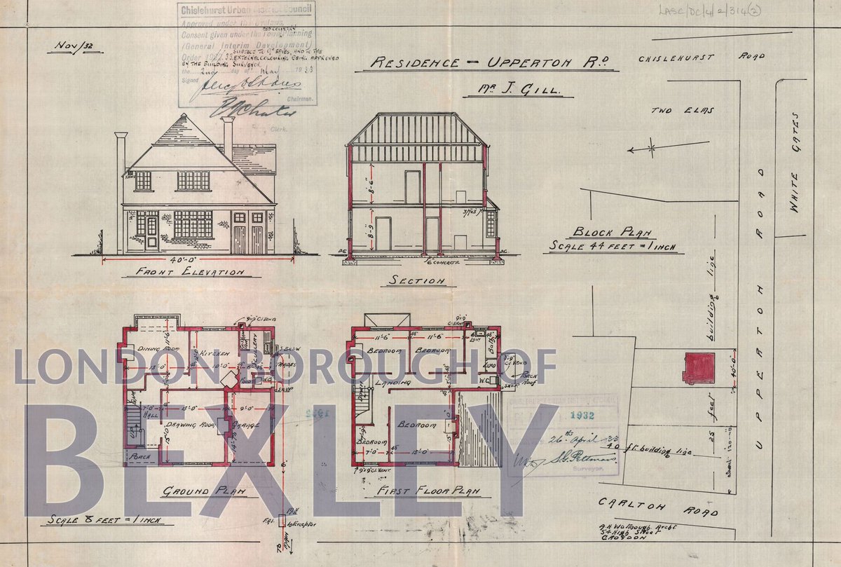 One of our favourites from our #ArchiveCollections is our planning applications. This one is for 10 Upperton Road from the Engineer and Surveyor Department of Chislehurst and Sidcup Urban District Council (a predecessor authority of Bexley) dated 1933. #Archive30