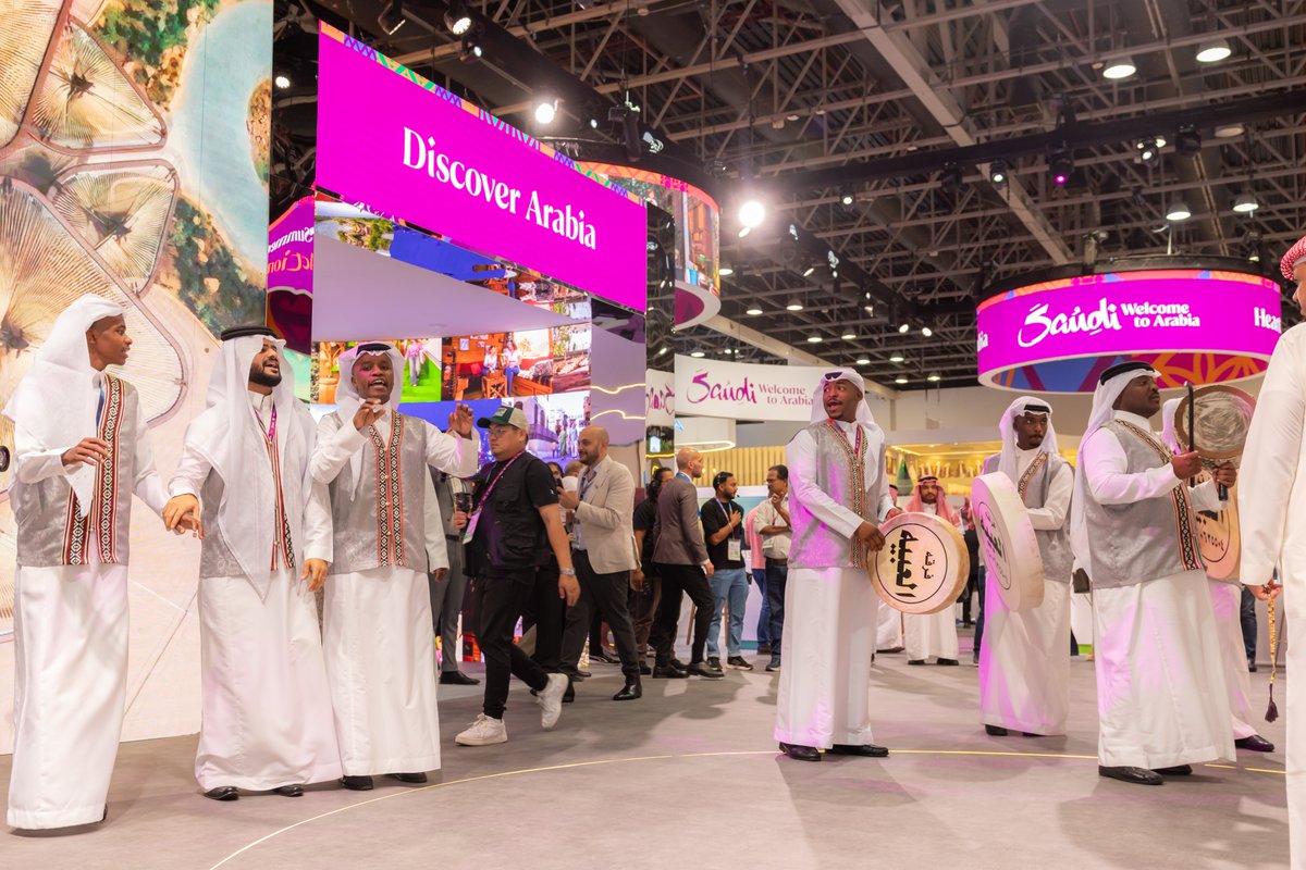 SaudiTourism's tweet photo. On its second day at #ATM2025, the #SaudiLand pavilion showcased interactive experiences and highlighted the Kingdom’s rich tourism and cultural offerings. https://t.co/Rt1tcVyK3f