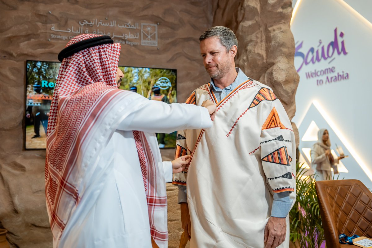 SaudiTourism's tweet photo. On its second day at #ATM2025, the #SaudiLand pavilion showcased interactive experiences and highlighted the Kingdom’s rich tourism and cultural offerings. https://t.co/Rt1tcVyK3f
