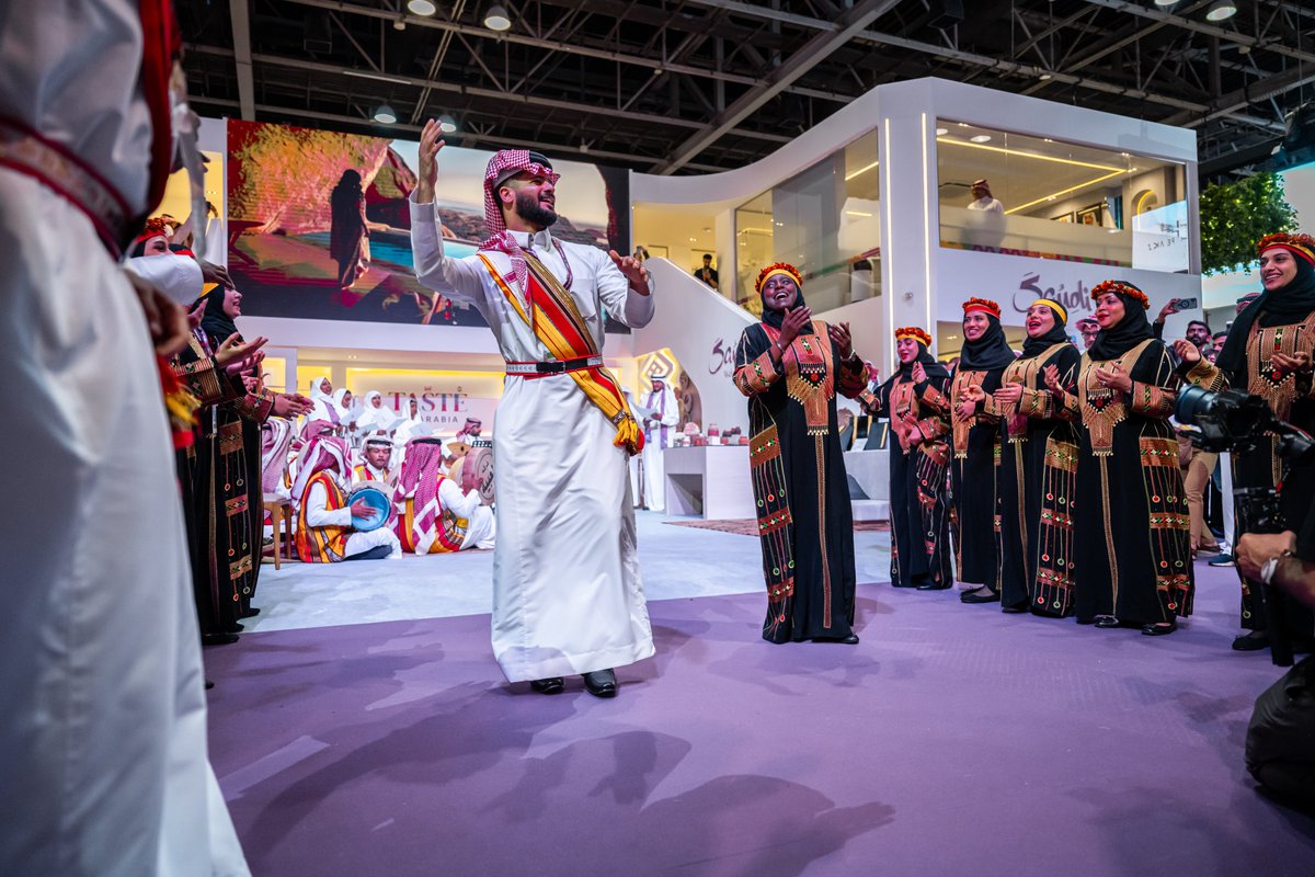 SaudiTourism's tweet photo. On its second day at #ATM2025, the #SaudiLand pavilion showcased interactive experiences and highlighted the Kingdom’s rich tourism and cultural offerings. https://t.co/Rt1tcVyK3f