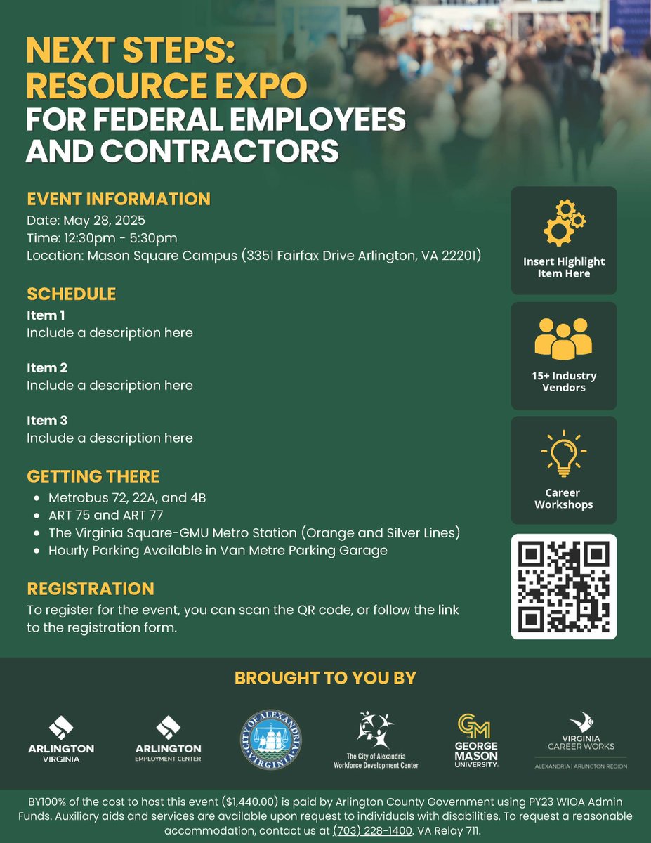 Arl Employment Ctr (@arlemploymentct) on Twitter photo Discover Job Opportunities, Resources, Career-Themed Workshops and more-NEXT STEPS: Resource Expo, Wed 5/28 , 12:30p <a href="/GMU/">GMU</a> #ArlingtonVA . Open to all job seekers- register here: buff.ly/UVFoiA0 <a href="/workcouncil/">Alexandria/Arlington Regional Workforce Council</a> @arlingtonva <a href="/MasonGovComRel/">George Mason University Gov. & Community Relations</a> #hiringnow #federaljobs #workforce Discover Job Opportunities, Resources, Career-Themed Workshops and more-NEXT STEPS: Resource Expo, Wed 5/28 , 12:30p <a href="/GMU/">GMU</a> #ArlingtonVA . Open to all job seekers- register here: buff.ly/UVFoiA0 <a href="/workcouncil/">Alexandria/Arlington Regional Workforce Council</a> @arlingtonva <a href="/MasonGovComRel/">George Mason University Gov. & Community Relations</a> #hiringnow #federaljobs #workforce