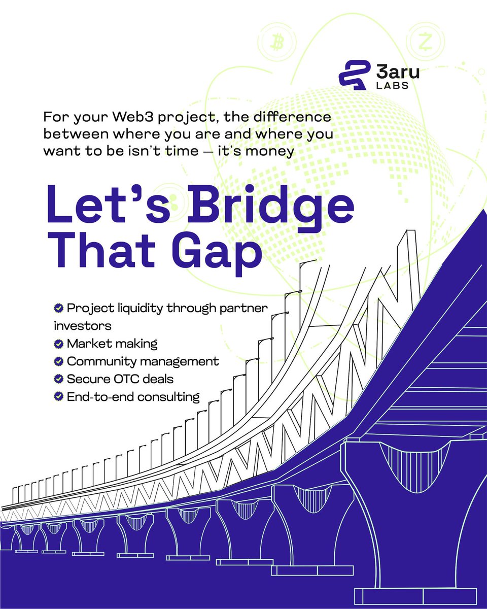 The gap between your Web3 project now and its potential isn’t time—it’s capital.

Let’s bridge that gap with:
Liquidity partners
Market making
Trusted OTC deals
Community support

End-to-end consulting

#Web3Funding #CryptoStartups #DeFi #BlockchainGrowth #OTC