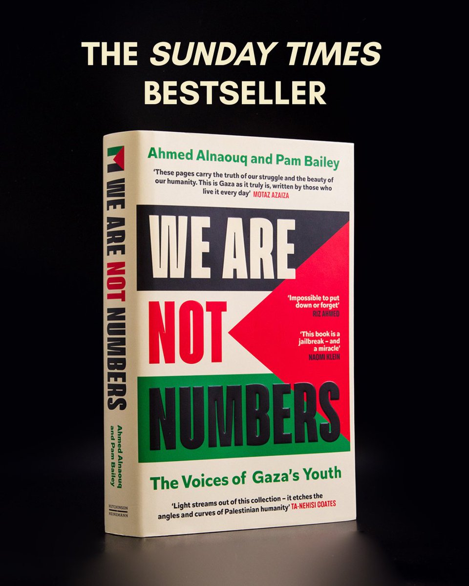 Hutchinson Heinemann (@hutchheinemann) on Twitter photo ✨ BESTSELLER NEWS ✨
We are over the moon to announce that WE ARE NOT NUMBERS: The Voices of Gaza's Youth is a Sunday Times bestseller! Thank you to everyone who bought a copy of this vital piece of non-fiction.
<a href="/AlnaouqA/">Ahmed Alnaouq</a>
<a href="/WeAreNotNumbers/">We Are Not Numbers</a> ✨ BESTSELLER NEWS ✨
We are over the moon to announce that WE ARE NOT NUMBERS: The Voices of Gaza's Youth is a Sunday Times bestseller! Thank you to everyone who bought a copy of this vital piece of non-fiction.
<a href="/AlnaouqA/">Ahmed Alnaouq</a>
<a href="/WeAreNotNumbers/">We Are Not Numbers</a>
