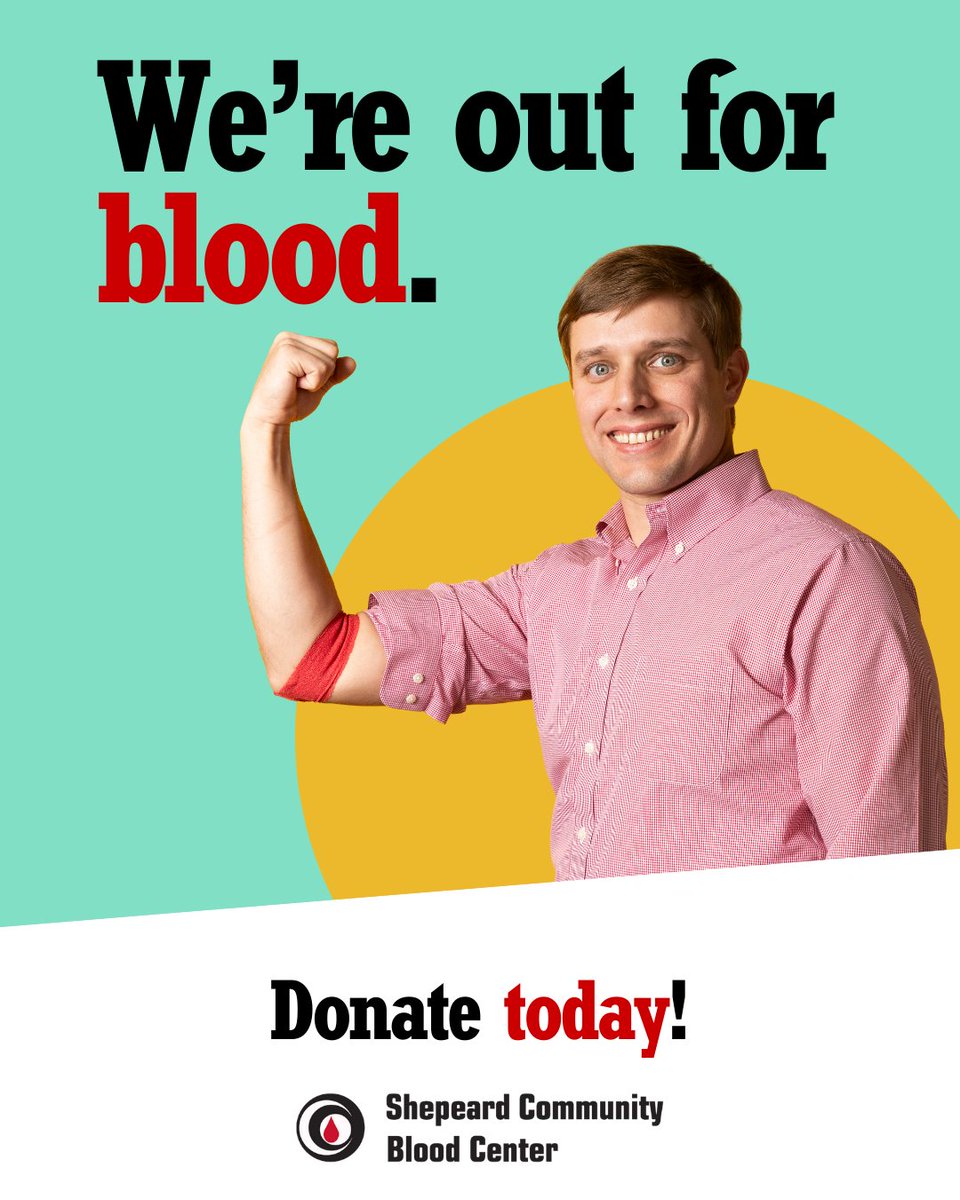 shepeardblood's tweet photo. Are you? Come donate at any Shepeard Center or Mobile Drive!
#ShepeardBlood #GiveLocal #Save3 https://t.co/xIrP2tVJyD
