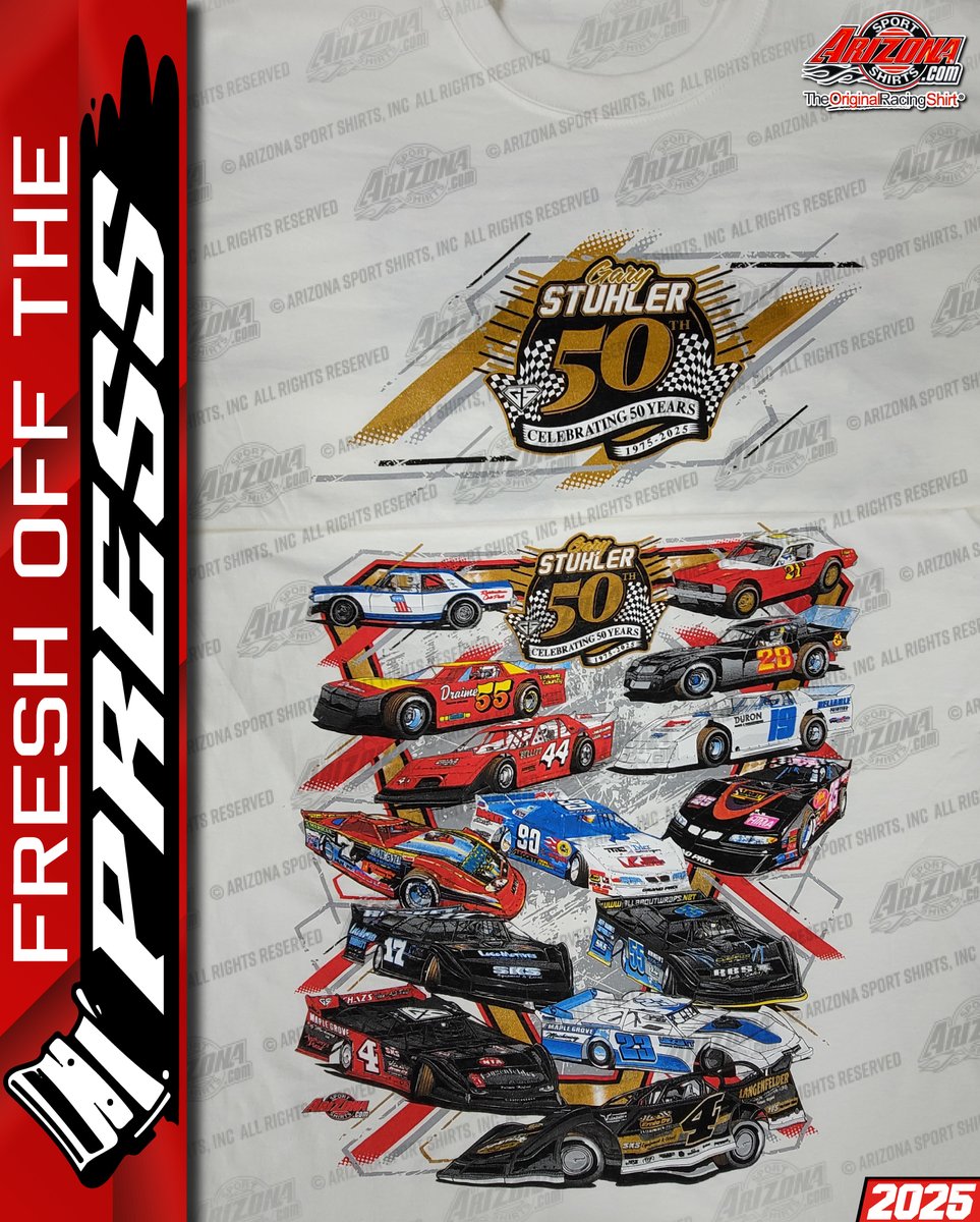 Racing for 50 years is quite the feat. And you know Gary Stuhler had to commemorate the great accomplishment with us.

Get a shirt or hoodie at the track or his website: stuhlerondirt.com/merchandise.htm

#TheOriginalRacingShirt